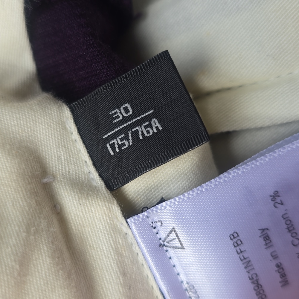 Ralph Lauren Made in Italy Plum Corduroy Tailored Dress Pants  30x27 Cropped - Picture 14 of 14